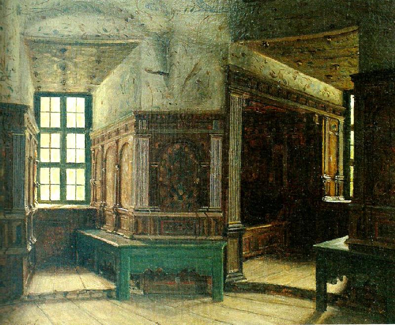 johan krouthen interior fran gripsholms slott Norge oil painting art